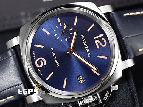 PANERAI 沛納海 Luminor Due 3 Day PAM926 三日鍊 小秒針 PAM00926 藍色放射紋三明治面盤 鈦金屬 2019年保單  自動上鍊 38mm