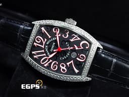 Franck Muller 法蘭穆勒 FM 不鏽鋼材質 經典酒桶型 Casablanca 8881 B C DT <font color="#05f0f0">精鑲鑽圈</font> 自動上鍊 39.5x56mm