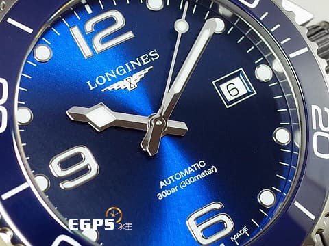 LONGINES 浪琴 HydroConquest 康卡斯 深海征服者 L37824966 藍色面盤 藍色陶瓷圈 藍水鬼 浪鬼 不鏽鋼材質 2019年台灣公司貨 潛水錶 自動腕錶  43mm
