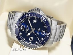 LONGINES 浪琴 HydroConquest 康卡斯 深海征服者 L37824966 <font color="#2f75e4">藍色面盤 藍色陶瓷圈 藍水鬼</font> 浪鬼 不鏽鋼材質<font color="#FF0000"> 2019年台灣公司貨</font> 潛水錶 自動腕錶  43mm