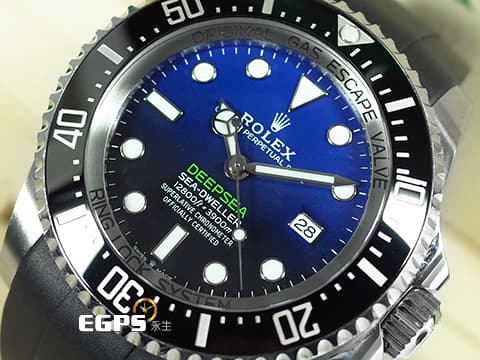 ROLEX 勞力士 Sea-Dweller Deepsea D-Blue 海使者 126660DB 深海 水鬼王 搭配Rubber B橡膠錶帶 漸層藍面盤 126660 DB 不鏽鋼 陶瓷錶圈 已回RSC原廠完整保養 保固至2027年 排氦氣閥 潛水錶 自動上鍊 44mm