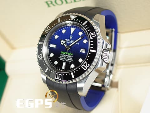 ROLEX 勞力士 Sea-Dweller Deepsea D-Blue 海使者 126660DB 深海 水鬼王 搭配Rubber B橡膠錶帶 漸層藍面盤 126660 DB 不鏽鋼 陶瓷錶圈 已回RSC原廠完整保養 保固至2027年 排氦氣閥 潛水錶 自動上鍊 44mm