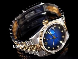 ROLEX 勞力士 Datejust 16233 經典 蠔式日誌型 18K黃金&不鏽鋼材質 半金款 <font color="#05f0f0">鑽石時標</font> <font color="#0582f5">煙燻藍色漸層面盤</font> 自動上鍊 36mm