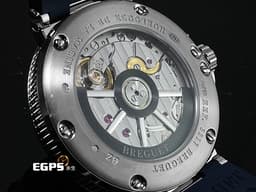 BREGUET 寶璣 Marine 航海系列 航海家 海之王子 5517BB/Y2/9ZU 18K白金材質 <font color="#05f0f0">寶齊萊藍機刻雕花波浪紋面盤</font>  <font color="#FF0000">2019年保單</font> 自動上鍊 40mm