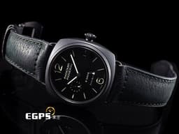 PANERAI 沛納海 RADIOMIR BLACK SEAL PAM384 PAM00384 <font color="#ff0000">霧面黑色陶瓷材質 </font><font color="#fafa01">黑色三明治夾層式錶盤</font> 八日鍊 手上鍊 45mm