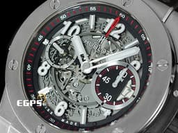 HUBLOT 宇舶 Big Bang Unico 大爆炸 411.NX.1170.RX <font color="#999999">鈦金屬 鏤空面盤</font> 飛返 計時碼表 <font color="#FF0000">2020年保單</font> 自動上鍊 45mm