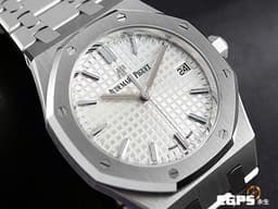 AUDEMARS PIGUET AP錶 愛彼 ROYAL OAK LADY 皇家橡樹系列 77350ST.OO.1261ST.01 <font color="#FFffff">銀白色「Grande Tapisserie」大型格紋面盤</font> 鍊帶款 <font color="#FF0000">2022年保卡</font> 自動上鍊 34mm