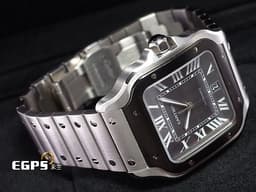 CARTIER 卡地亞 Santos de Cartier 山度士 WSSA0037 大型 <font color="#8a8a8a">ADLC碳鍍層處理外框</font> 不鏽鋼材質 經典 大三針 <font color="#FF0000">2020年保卡 新式「QuickSwitch」錶帶快拆系統 附橡膠錶帶</font> 自動上鍊 39.8mm