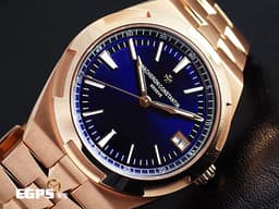 Vacheron Constantin 江詩丹頓 VC OVERSEAS 縱橫四海 4500V/110R-B705 18K玫瑰金材質 <font color="#0582f5">藍色面盤</font> <font color="#ff0000">2021年保卡 配件齊全</font> 自動上鍊 41mm