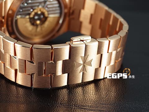 Vacheron Constantin 江詩丹頓 VC OVERSEAS 縱橫四海 4500V/110R-B705 18K玫瑰金材質 藍色面盤 2021年保卡 配件齊全 自動上鍊 41mm