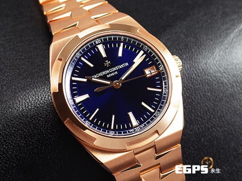 Vacheron Constantin 江詩丹頓 VC OVERSEAS 縱橫四海 4500V/110R-B705 18K玫瑰金材質 藍色面盤 2021年保卡 配件齊全 自動上鍊 41mm