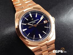 Vacheron Constantin 江詩丹頓 VC OVERSEAS 縱橫四海 4500V/110R-B705 18K玫瑰金材質 <font color="#0582f5">藍色面盤</font> <font color="#ff0000">2021年保卡 配件齊全</font> 自動上鍊 41mm