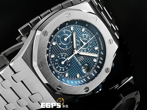 AUDEMARS PIGUET 愛彼 AP錶 ROYAL OAK OFFSHORE 26237ST.OO.1000ST.01 不鏽材質鋼 皇家橡樹 離岸型 25週年 1993年復刻版 藍色格紋面盤 2021年保卡 計時碼表 自動上鍊 42mm
