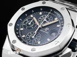 AUDEMARS PIGUET 愛彼 AP錶 ROYAL OAK OFFSHORE 26237ST.OO.1000ST.01 不鏽材質鋼 皇家橡樹 離岸型 <font color="#0582f5">25週年 1993年復刻版 藍色格紋面盤</font> <font color="#FF0000">2021年保卡</font> 計時碼表 自動上鍊 42mm