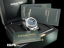 AUDEMARS PIGUET 愛彼 AP錶 ROYAL OAK OFFSHORE 26237ST.OO.1000ST.01 不鏽材質鋼 皇家橡樹 離岸型 <font color="#0582f5">25週年 1993年復刻版 藍色格紋面盤</font> <font color="#FF0000">2021年保卡</font> 計時碼表 自動上鍊 42mm