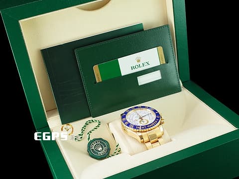 ROLEX 勞力士 Yacht-Master II 蠔式 遊艇名仕型 116688 絕版藍鋼指針面盤 藍色陶瓷錶圈 帆船 倒數 計時碼表 18K黃金材質 全金大遊艇 2017年保單 自動上鍊 44mm