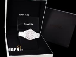 CHANEL 香奈兒 J12 H6755 白陶瓷 <font color="#FFC0CB">Pink Blush 粉紅色時標 限量1200只 </font> 經典 大三針 專利不鏽鋼蝴蝶扣 <font color="#FF0000">2022年台灣公司貨</font> 石英腕錶 33mm