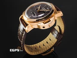 PANERAI 沛納海 Luminor 1950 PAM00289 PAM289 GMT 18K玫瑰金材質 <font color="#ffff00"> 日期顯示 第二時區日夜顯示</font> <font color="#ffe3ab">棕色面盤 動力儲存顯示 </font> <font color="#FF0000"> 2017年保單 </font> 手動上鏈 44mm