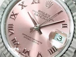 ROLEX 勞力士 Lady-Datejust 28 蠔式日誌型 279174 <font color="#FFC0CB">粉紅色面盤 羅馬數字時標</font> 不鏽鋼 DJ28 經典三角坑紋錶圈 <font color="#FF0000">2024年保卡 紀念型(Jubilee)五銖錶帶</font> 自動上鍊 28mm