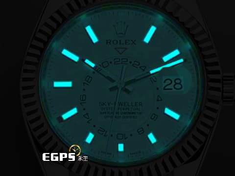 ROLEX 勞力士 Sky-Dweller 326934 天行者 白色面盤 白K金材質外圈  年曆錶 白面 天行者 紀念型(Jubilee)錶帶,2022年新式保卡 自動上鍊 42mm
