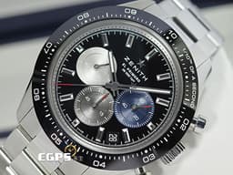 ZENITH 真力時 El Primero 高振頻 Chronomaster Sport <font color="#4167b4">經典</font><font color="#747272">三色</font><font color="#d9d8d8">計時</font>盤 03.3100.3600/21.M3100 不鏽鋼 陶瓷錶圈 1/10秒 計時碼表 <font color="#FF0000">2023年台灣公司貨 另附原廠皮帶組 </font>自動上鍊 41mm