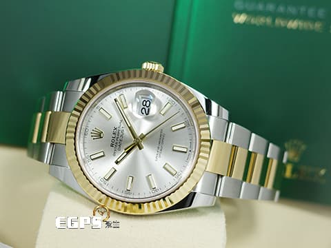 ROLEX 勞力士 Datejust 蠔式日誌型 126333 DJ41 不鏽鋼&18K黃金材質 半金款 銀色太陽紋放射面盤 2022年保卡 自動上鍊 41mm
