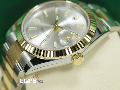 ROLEX 勞力士 Datejust 蠔式日誌型 126333 DJ41 不鏽鋼&18K黃金材質 半金款 銀色太陽紋放射面盤 2022年保卡 自動上鍊 41mm