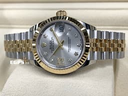 ROLEX 勞力士 Lady Date-Just 279173 18K黃金材質 半金款<span style="font-size: 10pt;"> <font color="#05f0f0">原廠鑲嵌星型鑽石時標 銀白色太陽紋面盤</font> </span><font color="#FF0000" style="font-size: 10pt;">2025年保卡</font><span style="font-size: 10pt;"> 蠔式女錶 28mm</span>