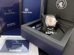 GRAND SEIKO 特級精工 GS 精工 Heritage系列 SBGA413G 春分 Spring Drive 44GS 三日鍊 <font color="#FFB7DD">錶盤設計源自 二十四節氣「春分」,櫻花隨風飄落墜至河中,在水面上漂流形成「花筏」景象</font> 鈦金屬 <font color="#FF0000">2026年保單</font> 自動上鍊 40mm