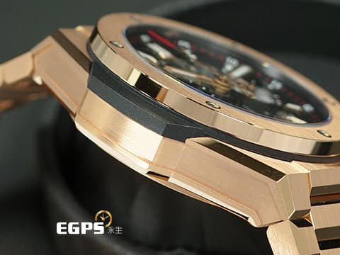 Hublot 宇舶 Big Bang Integrated King Gold 大爆炸 451.OX.1180.OX 王金材質 鏤空面盤 飛返 計時碼錶 2023年電子式保單 新錶訂價:1,830,000元 自動上鍊 42mm