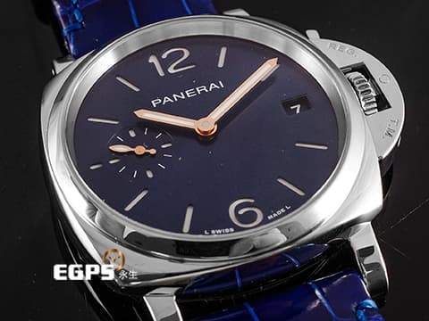 PANERAI 沛納海 Luminor Due系列 PAM1273 PAM01273 三日鍊 小秒針  2025年保卡 經典三明治藍色面盤 自動上鍊 38mm