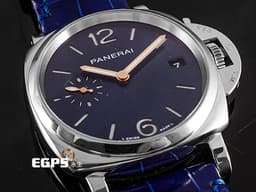 PANERAI 沛納海 Luminor Due系列 PAM1273 PAM01273 三日鍊 小秒針 <font color="#FF0000"> 2025年保卡 <font color="#2828FF">經典三明治藍色面盤 </font></font>自動上鍊 38mm