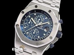 AUDEMARS PIGUET 愛彼 AP錶 ROYAL OAK OFFSHORE 26237ST.OO.1000ST.01 不鏽材質鋼 皇家橡樹 離岸型 <font color="#0582f5">25週年 1993年復刻版 藍色格紋面盤</font> <font color="#FF0000">2021年保卡</font> 計時碼表 自動上鍊 42mm