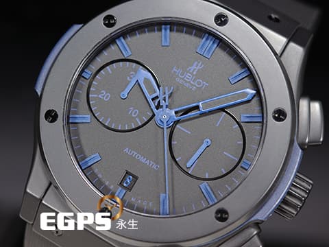 HUBLOT 宇舶 Classic Fusion Chronongraph 經典融合 計時碼錶 521.CI.1190.GR.ABB12 黑陶瓷材質 深藍色指針、時標 台灣公司貨 自動上鍊 45mm