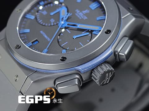 HUBLOT 宇舶 Classic Fusion Chronongraph 經典融合 計時碼錶 521.CI.1190.GR.ABB12 黑陶瓷材質 深藍色指針、時標 台灣公司貨 自動上鍊 45mm