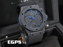 HUBLOT 宇舶 Classic Fusion Chronongraph 經典融合 計時碼錶 521.CI.1190.GR.ABB12 <font color="#0582f5">黑陶瓷材質 深藍色指針、時標</font> <font color="#ff0000">台灣公司貨</font> 自動上鍊 45mm