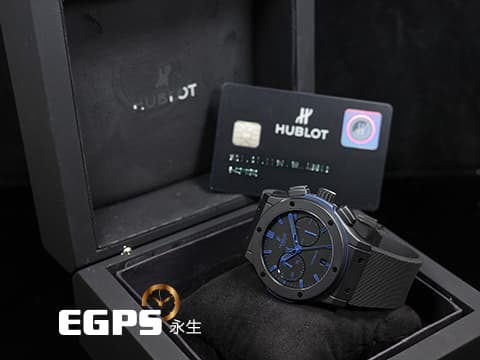 HUBLOT 宇舶 Classic Fusion Chronongraph 經典融合 計時碼錶 521.CI.1190.GR.ABB12 黑陶瓷材質 深藍色指針、時標 台灣公司貨 自動上鍊 45mm