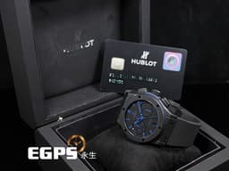 HUBLOT 宇舶 Classic Fusion Chronongraph 經典融合 計時碼錶 521.CI.1190.GR.ABB12 <font color="#0582f5">黑陶瓷材質 深藍色指針、時標</font> <font color="#ff0000">台灣公司貨</font> 自動上鍊 45mm