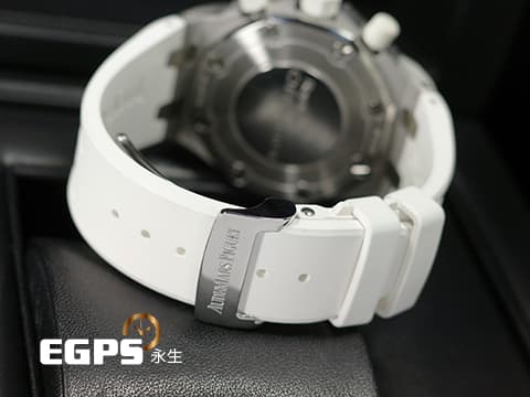 Audemars Piguet 愛彼 AP錶 Ladies Royal Oak Offshore 26283ST.OO.D010CA.01 皇家橡樹 白色超大格紋面盤 離岸型 計時碼表 絕美氣質AP女表 經典絕版品 白色橡膠錶帶~ 自動上鍊 37mm