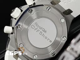Audemars Piguet 愛彼 AP錶 Ladies Royal Oak Offshore 26283ST.OO.D010CA.01 皇家橡樹<font color="#b69a9a"> </font><font color="#cd0fe6">白色超大格紋面盤 </font><span style="font-size: 10pt;">離岸型 計時碼表 <font color="#ff0000">絕美氣質AP女表 經典絕版品 </font>白色橡膠錶帶~<font color="#ffb7dd"> </font></span><span style="font-size: 10pt;">自動上鍊 37mm</span>