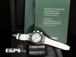 Audemars Piguet 愛彼 AP錶 Ladies Royal Oak Offshore 26283ST.OO.D010CA.01 皇家橡樹<font color="#b69a9a"> </font><font color="#cd0fe6">白色超大格紋面盤 </font><span style="font-size: 10pt;">離岸型 計時碼表 <font color="#ff0000">絕美氣質AP女表 經典絕版品 </font>白色橡膠錶帶~<font color="#ffb7dd"> </font></span><span style="font-size: 10pt;">自動上鍊 37mm</span>