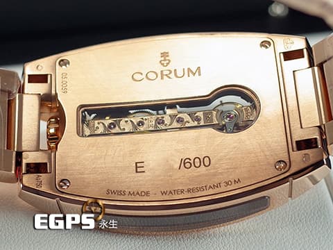 CORUM 崑崙 Golden Bridge 金橋 113.150.55/V100 FN02 中型 18K玫瑰金材質 錶壇傳奇長方直線形金橋雕花機芯 限量600只 整支重約4.8兩 新錶參考訂價:2,270,000元 手動上鏈 31x51mm