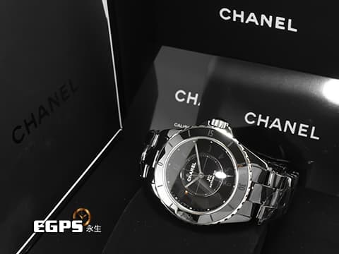 CHANEL 香奈兒 J12 Phantom 幻影系列 H6185 黑色高科技精密陶瓷材質 2026年保卡 僅試戴極新品 自動上鍊 38mm
