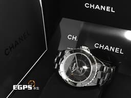 CHANEL 香奈兒 J12 Phantom 幻影系列 H6185 <font color="#0582f5">黑色高科技精密陶瓷材質</font> <font color="#FF0000">2026年保卡 僅試戴極新品</font> 自動上鍊 38mm