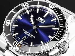ORIS 豪利時 Aquis Date Calibre 400 時間之海 01 733 7653 4135-07 8 26 01PEB 不鏽鋼材質 <font color="#0582f5">藍色太陽紋放射面盤 單向陶瓷錶圈</font> <font color="#ff0000">台灣公司貨</font> 潛水錶 自動上鍊 43mm