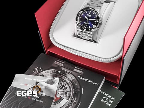 ORIS 豪利時 Aquis Date Calibre 400 時間之海 01 733 7653 4135-07 8 26 01PEB 不鏽鋼材質 藍色太陽紋放射面盤 單向陶瓷錶圈 台灣公司貨 潛水錶 自動上鍊 43mm