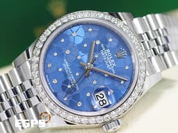 ROLEX 勞力士 Datejust 31 經典 蠔式日誌型 278384 <font color="#2894FF">天藍色花朵圖案面盤</font> DJ31 <font color="#FF00FF">原廠鑲鑽錶圈</font> <font color="#ff0000">2025年保卡 紀念型(JUBILEE)五銖錶帶</font> 自動上鍊 31mm