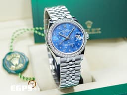 ROLEX 勞力士 Datejust 31 經典 蠔式日誌型 278384 <font color="#2894FF">天藍色花朵圖案面盤</font> DJ31 <font color="#FF00FF">原廠鑲鑽錶圈</font> <font color="#ff0000">2025年保卡 紀念型(JUBILEE)五銖錶帶</font> 自動上鍊 31mm