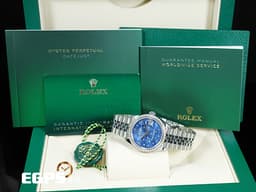 ROLEX 勞力士 Datejust 31 經典 蠔式日誌型 278384 <font color="#2894FF">天藍色花朵圖案面盤</font> DJ31 <font color="#FF00FF">原廠鑲鑽錶圈</font> <font color="#ff0000">2025年保卡 紀念型(JUBILEE)五銖錶帶</font> 自動上鍊 31mm