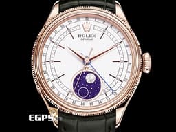 ROLEX 勞力士 Cellini Moonphase 徹利尼 50535 永恆玫瑰金 <font color="#33CCFF">2023年停產款 藍色琺瑯夜空搭配隕石月球月相 <font color="#FFFF33">隕石月相星空</font> </font><font color="#FF0000">2021年新式保卡</font> 自動上鍊 39mm
